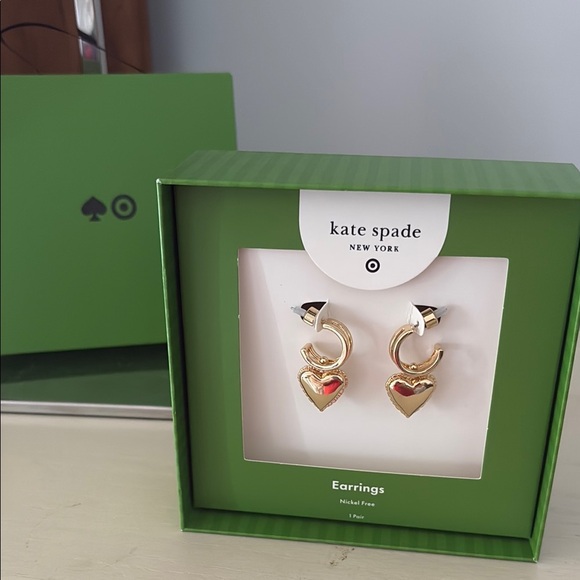 kate spade Jewelry - Kate Spade Gold Puff Heart Earrings, NEW XTarget Collab Ltd Edition